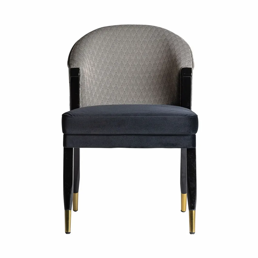Chaises - Chaise en velours noir  en 55x68x84 cm - VICAL
