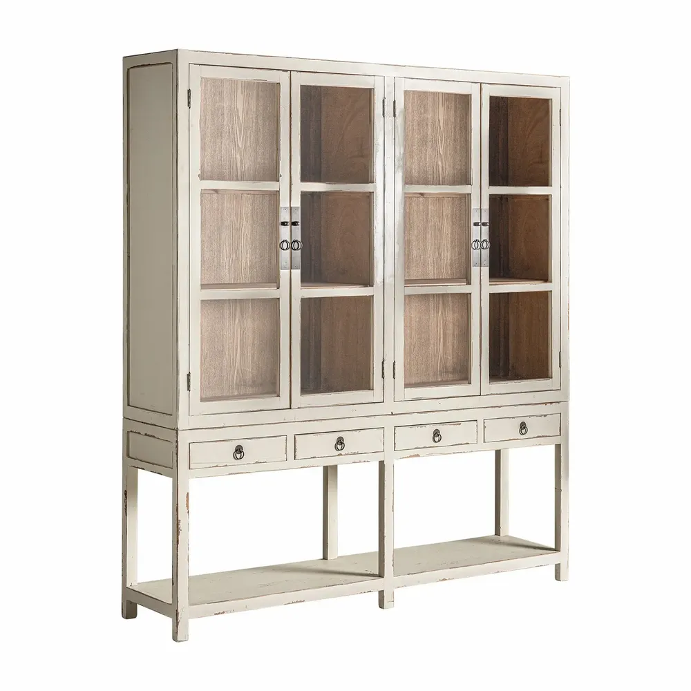 Wardrobe - Display case in off-white elm wood in 200x45x225 cm - VICAL