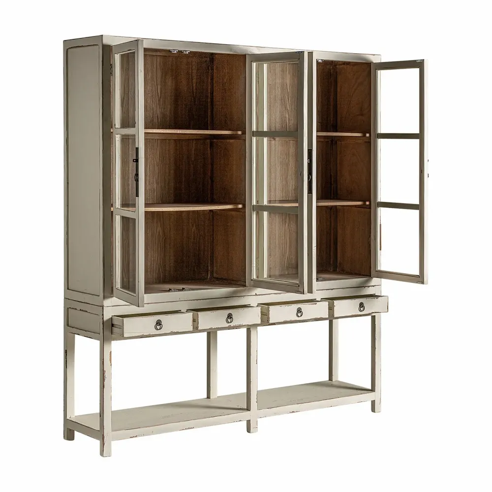 Wardrobe - Display case in off-white elm wood in 200x45x225 cm - VICAL