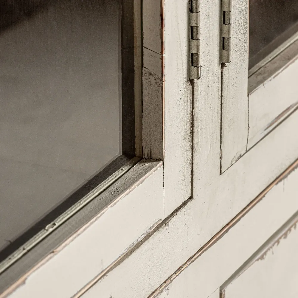 Wardrobe - Display case in off-white elm wood in 200x45x225 cm - VICAL
