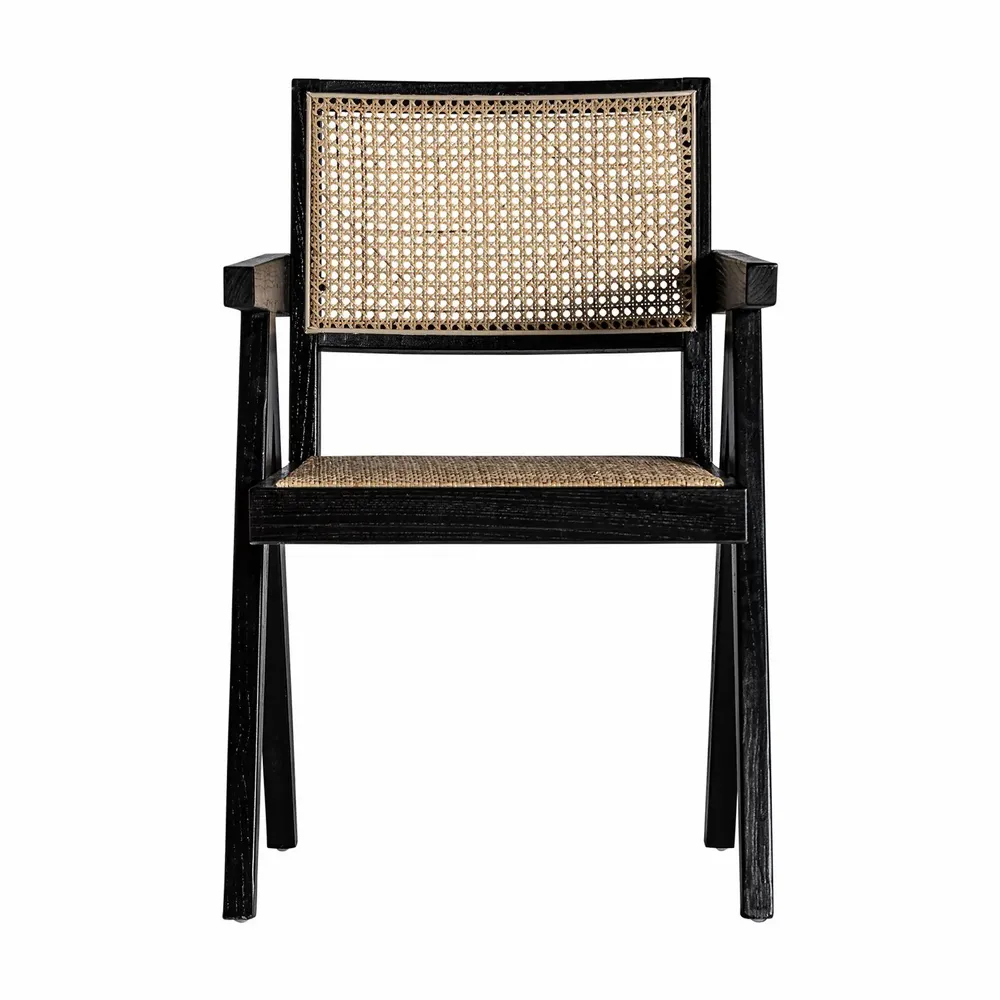 Chairs - Black elm wood chair in 57x59x85 cm - VICAL