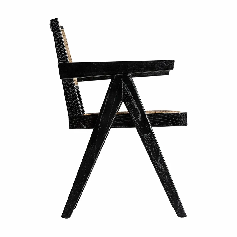 Chairs - Black elm wood chair in 57x59x85 cm - VICAL