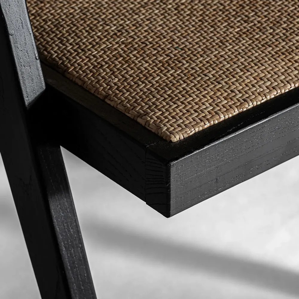 Chairs - Black elm wood chair in 57x59x85 cm - VICAL