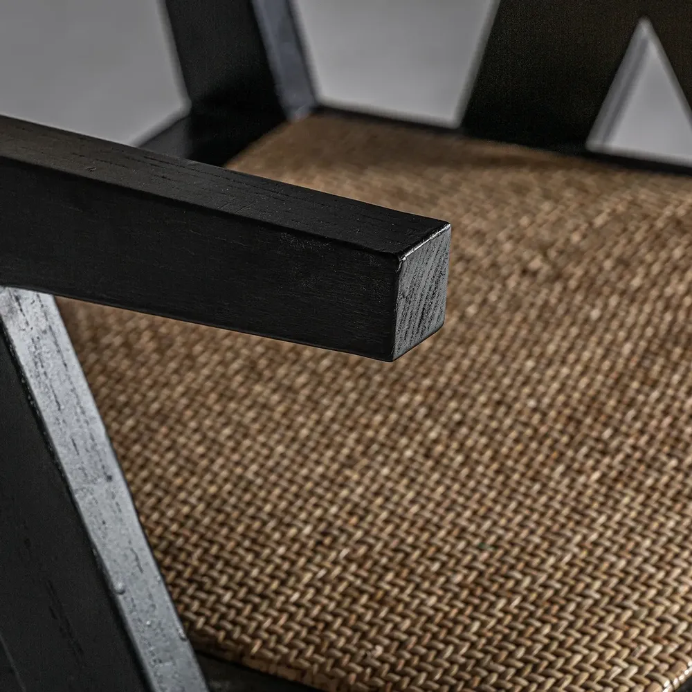 Chairs - Black elm wood chair in 57x59x85 cm - VICAL