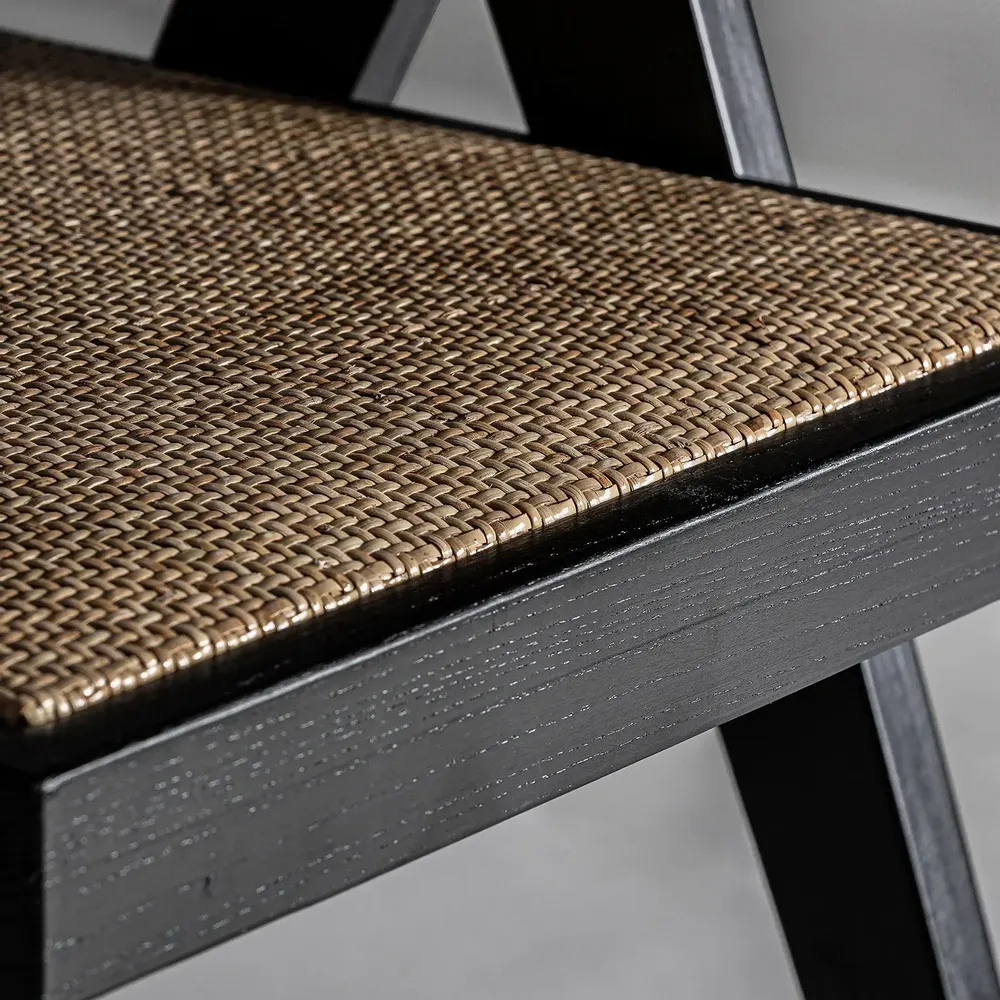 Chairs - Black elm wood chair in 57x59x85 cm - VICAL