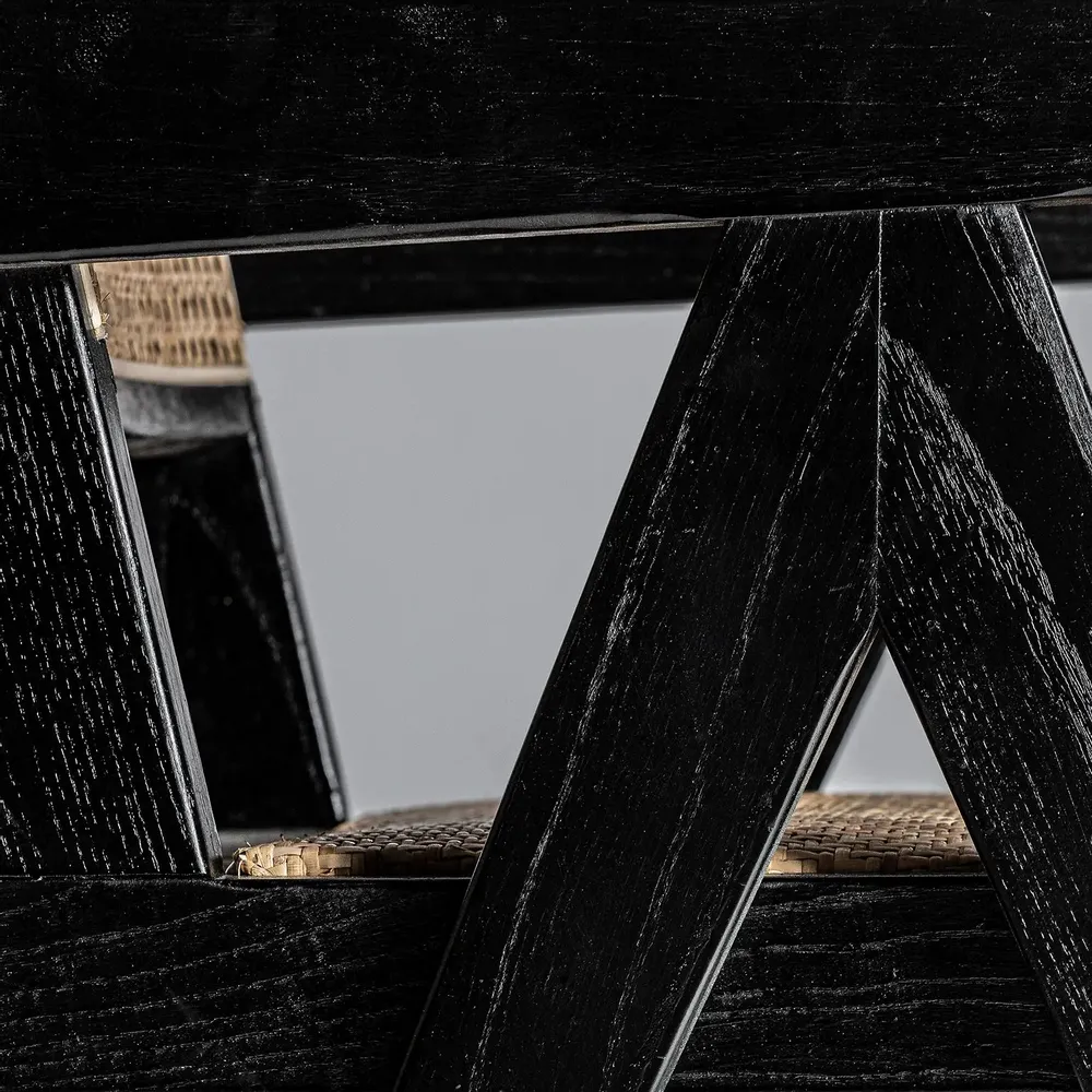 Chairs - Black elm wood chair in 57x59x85 cm - VICAL