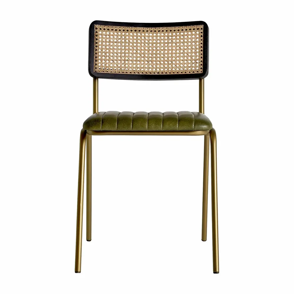 Chaises - Chaise en cuir vert  en 44x49x79 cm - VICAL
