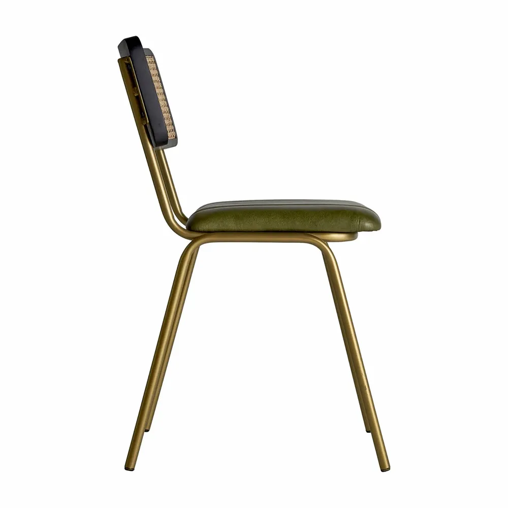 Chaises - Chaise en cuir vert  en 44x49x79 cm - VICAL