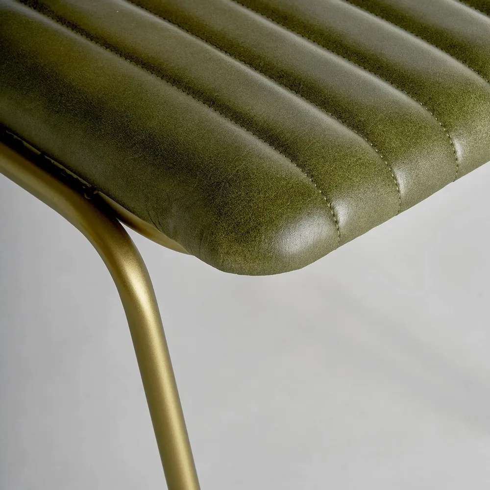 Chaises - Chaise en cuir vert  en 44x49x79 cm - VICAL