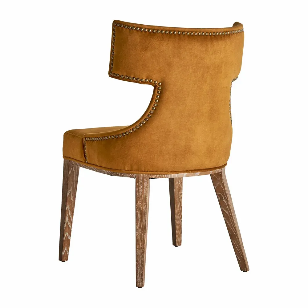 Chairs - Chair in ocher fabric in 53x57x84 cm - VICAL