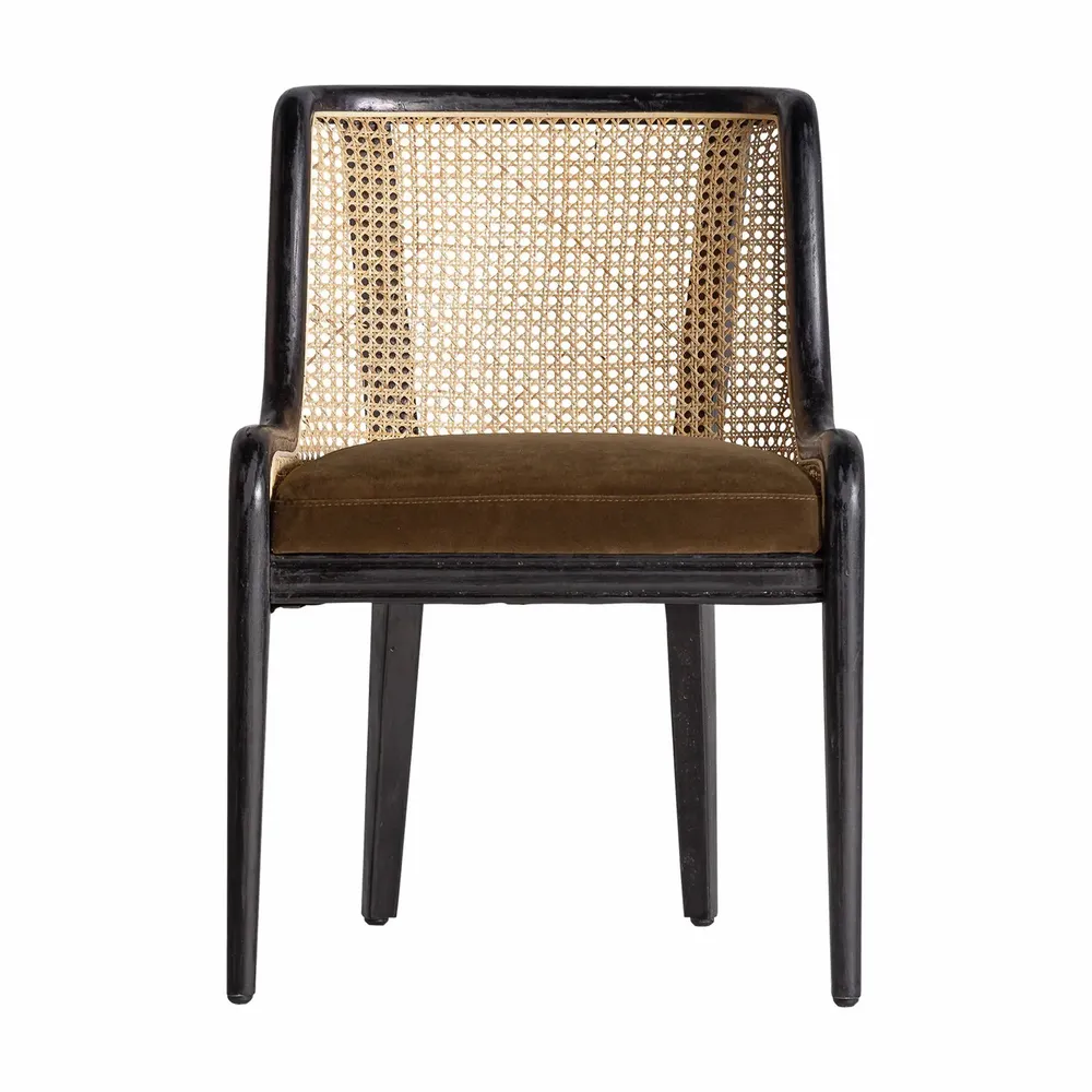 Chaises - Chaise en rotin noir  en 54x58x78 cm - VICAL