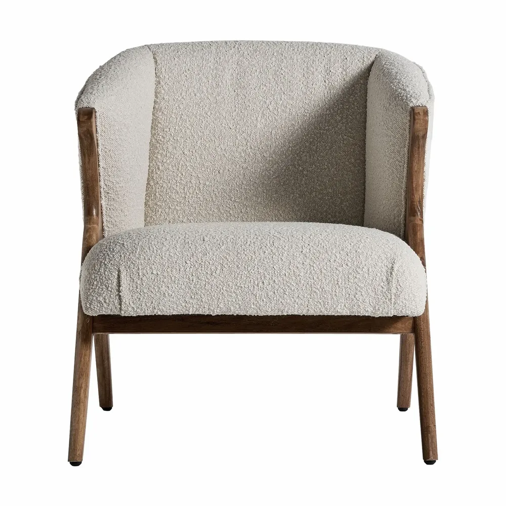 Armchairs - Armchair in off-white pine wood in 73x83x80 cm - VICAL