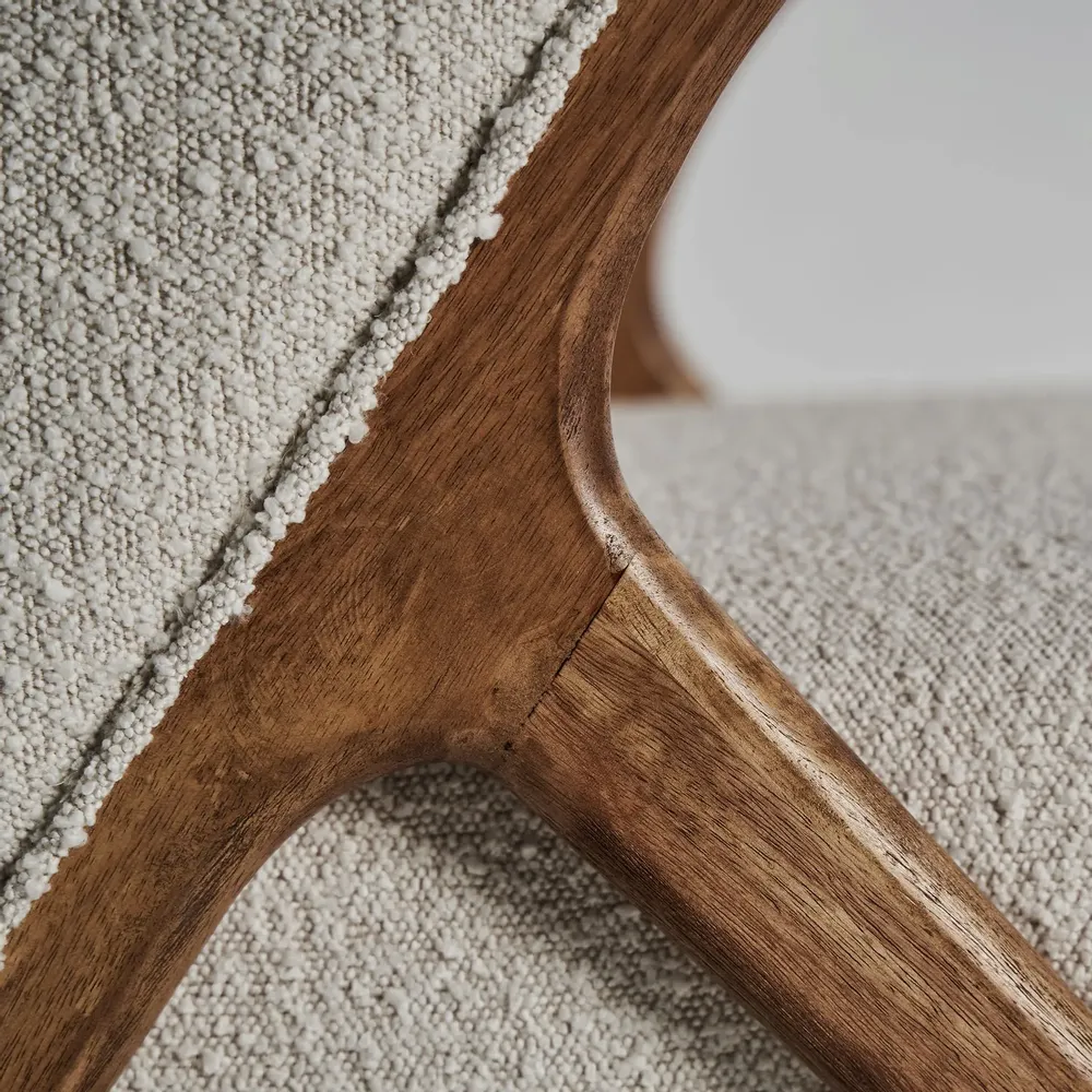 Armchairs - Armchair in off-white pine wood in 73x83x80 cm - VICAL