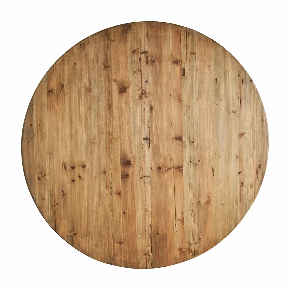 Tables Salle à Manger - Table salon en bois d´orme noir  en 120x120x76 cm - VICAL