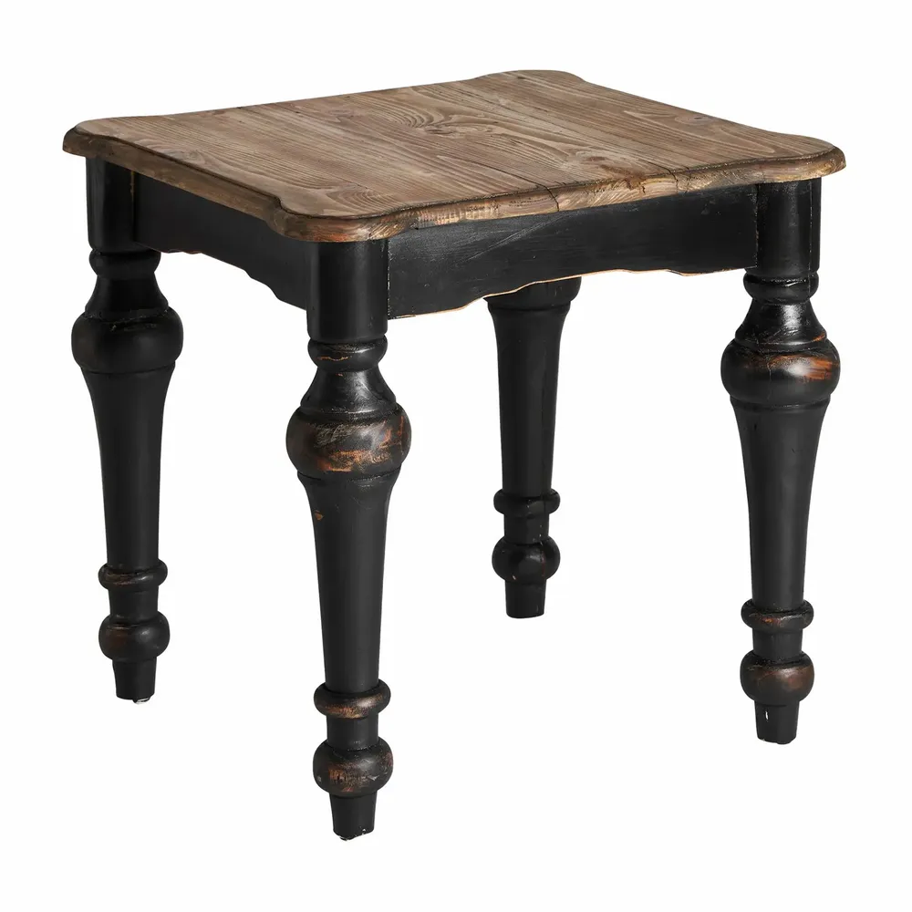 Autres tables  - Table basse en bois d´orme noir  en 60x60x60 cm - VICAL
