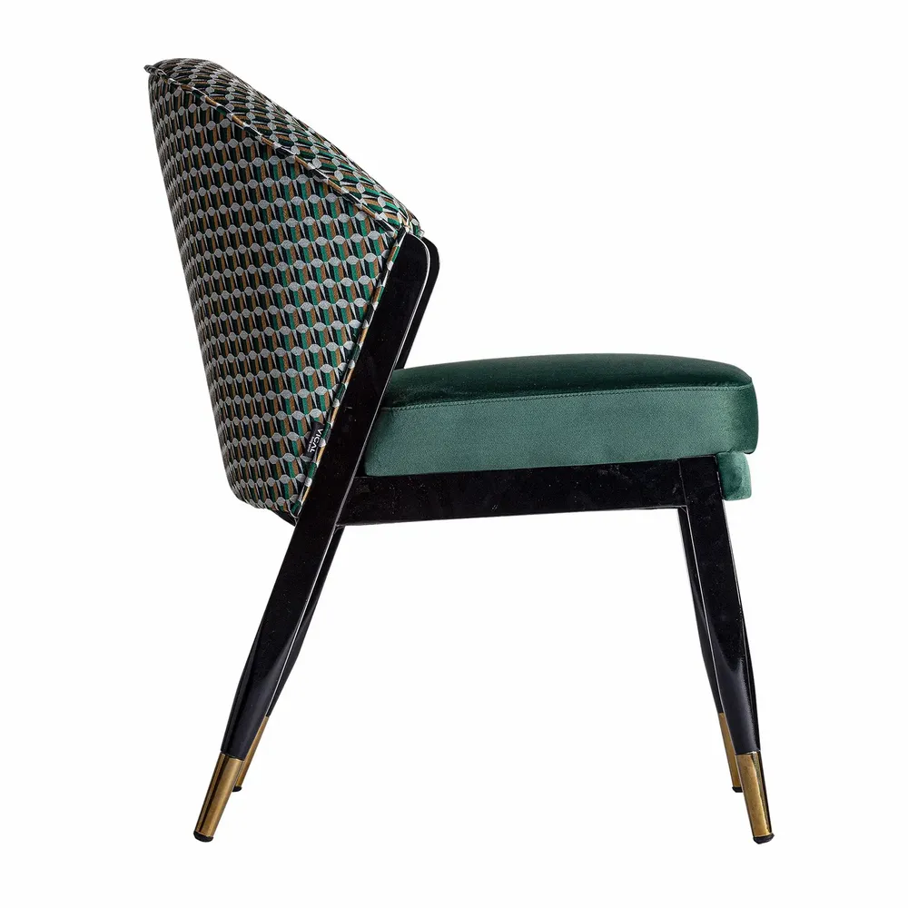 Chairs - Green rubber wood chair in 56x70x85 cm - VICAL