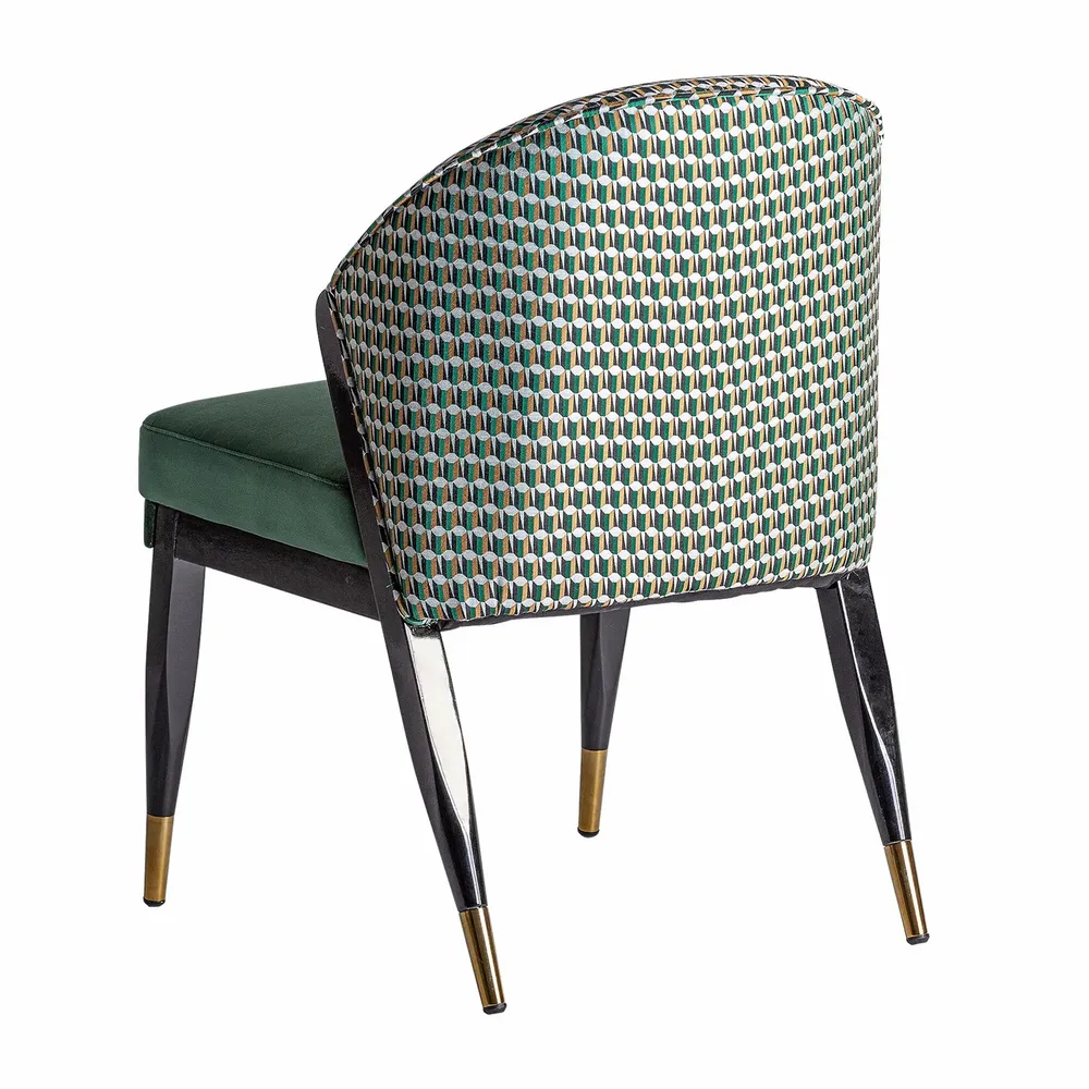 Chairs - Green rubber wood chair in 56x70x85 cm - VICAL