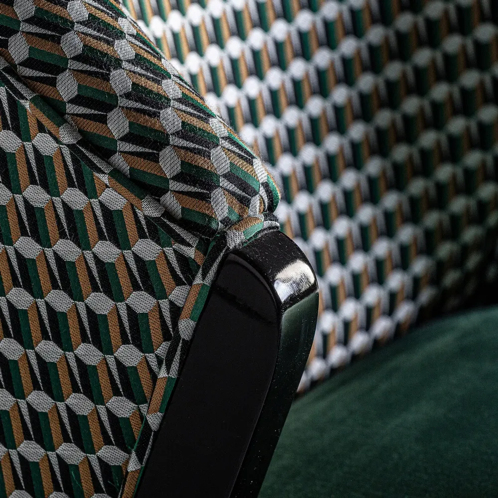 Chairs - Green rubber wood chair in 56x70x85 cm - VICAL