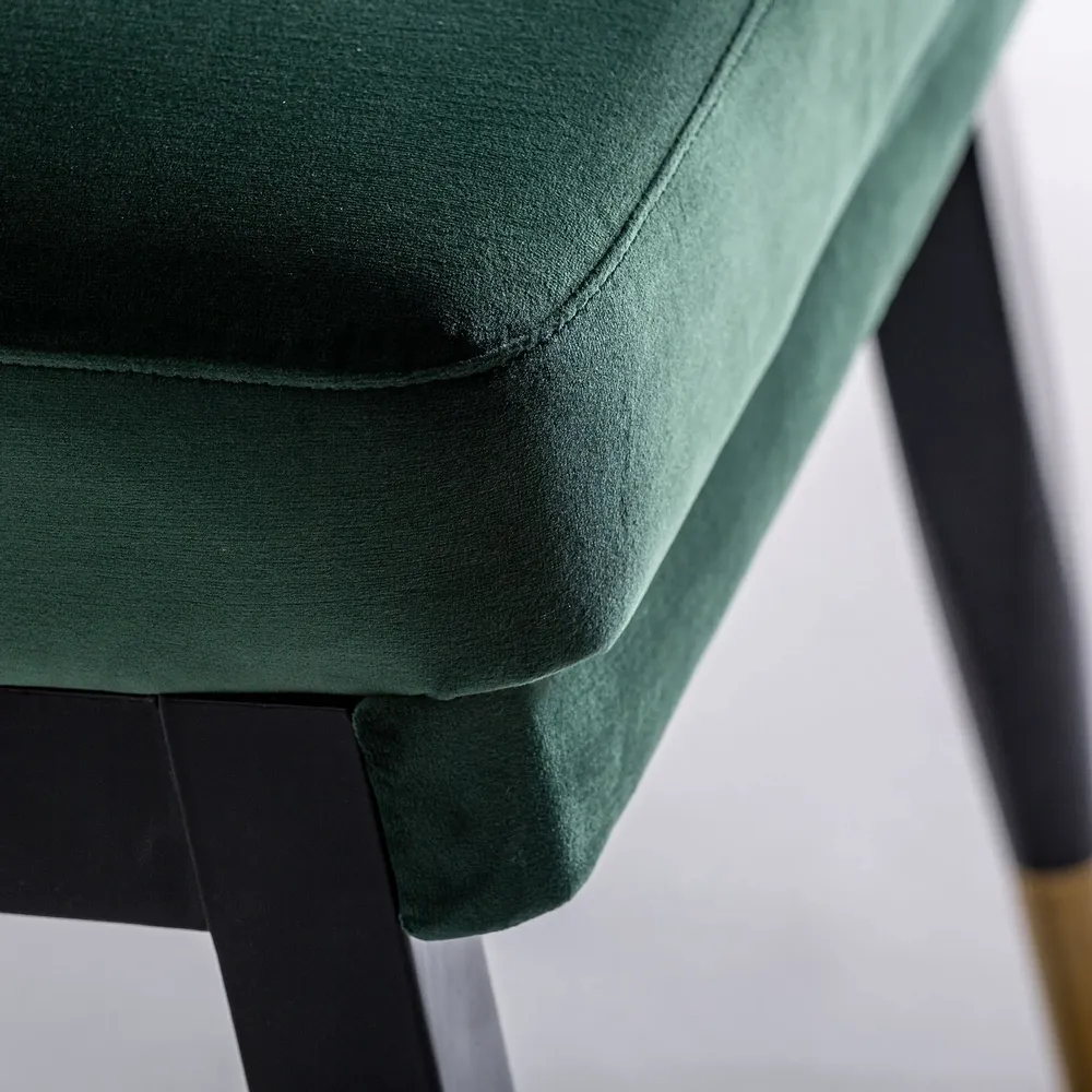 Chairs - Green rubber wood chair in 56x70x85 cm - VICAL