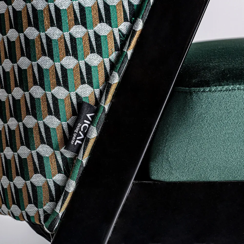 Chairs - Green rubber wood chair in 56x70x85 cm - VICAL