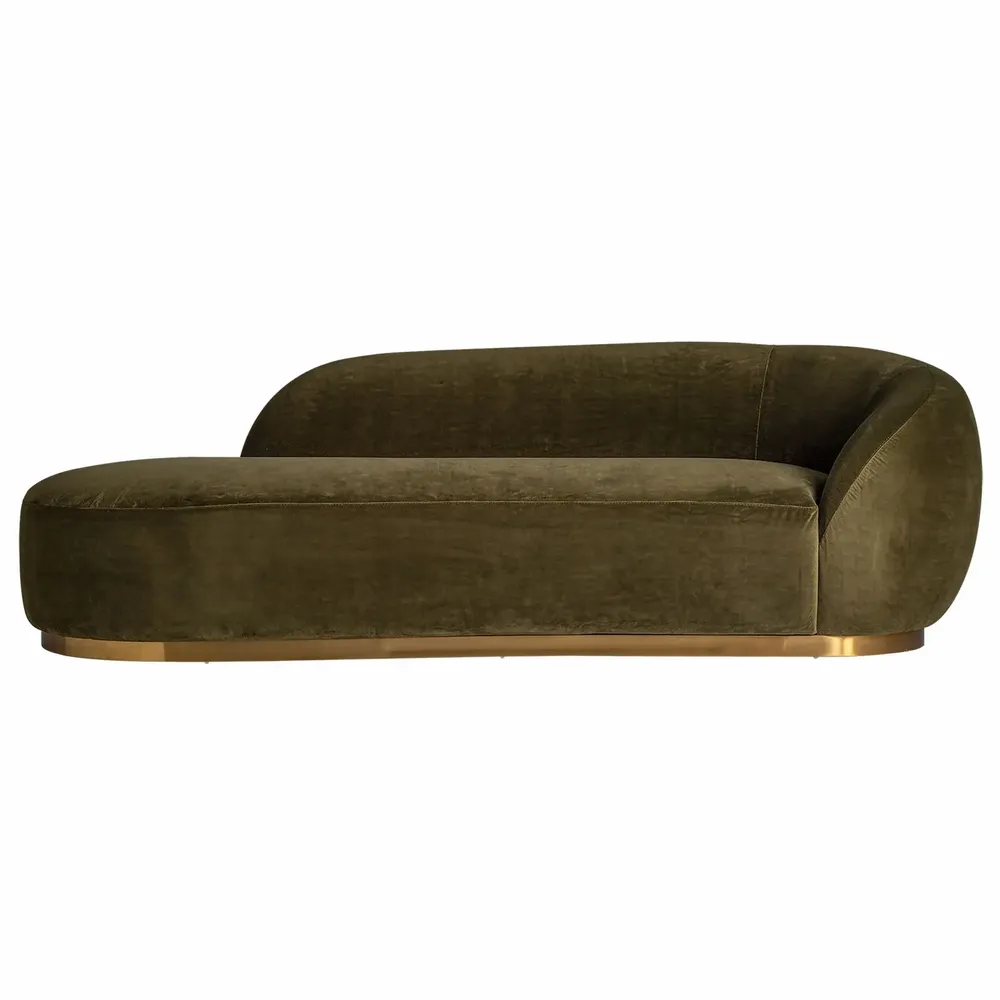 Sofas - Green velvet sofa in 240x100x71 cm - VICAL