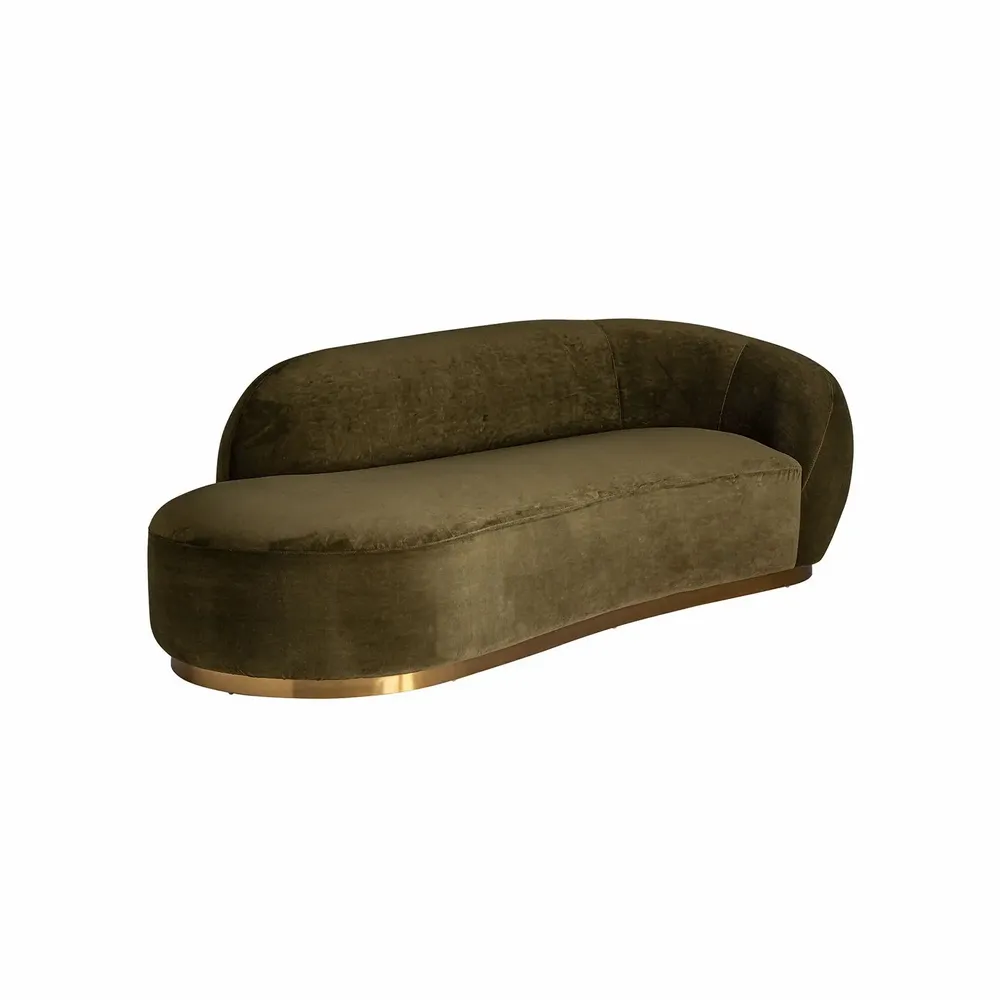 Sofas - Green velvet sofa in 240x100x71 cm - VICAL