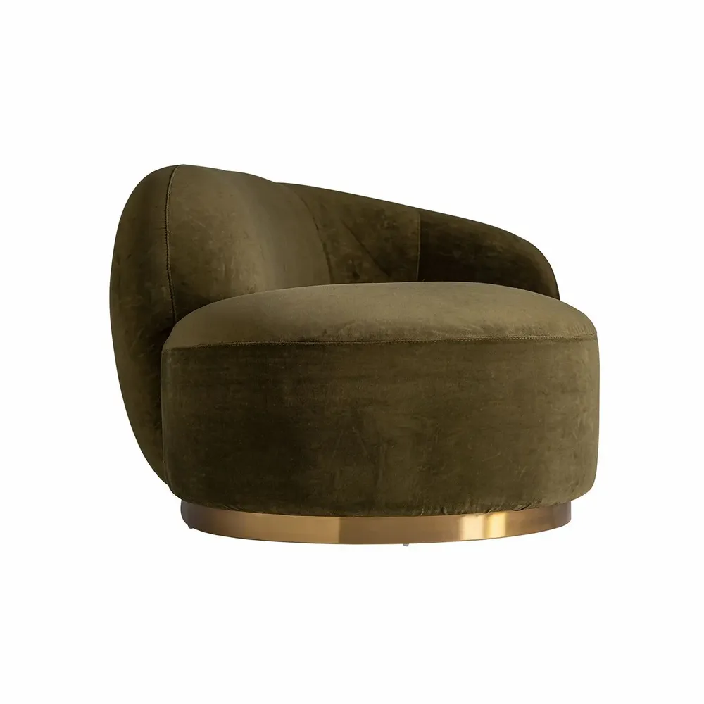 Sofas - Green velvet sofa in 240x100x71 cm - VICAL