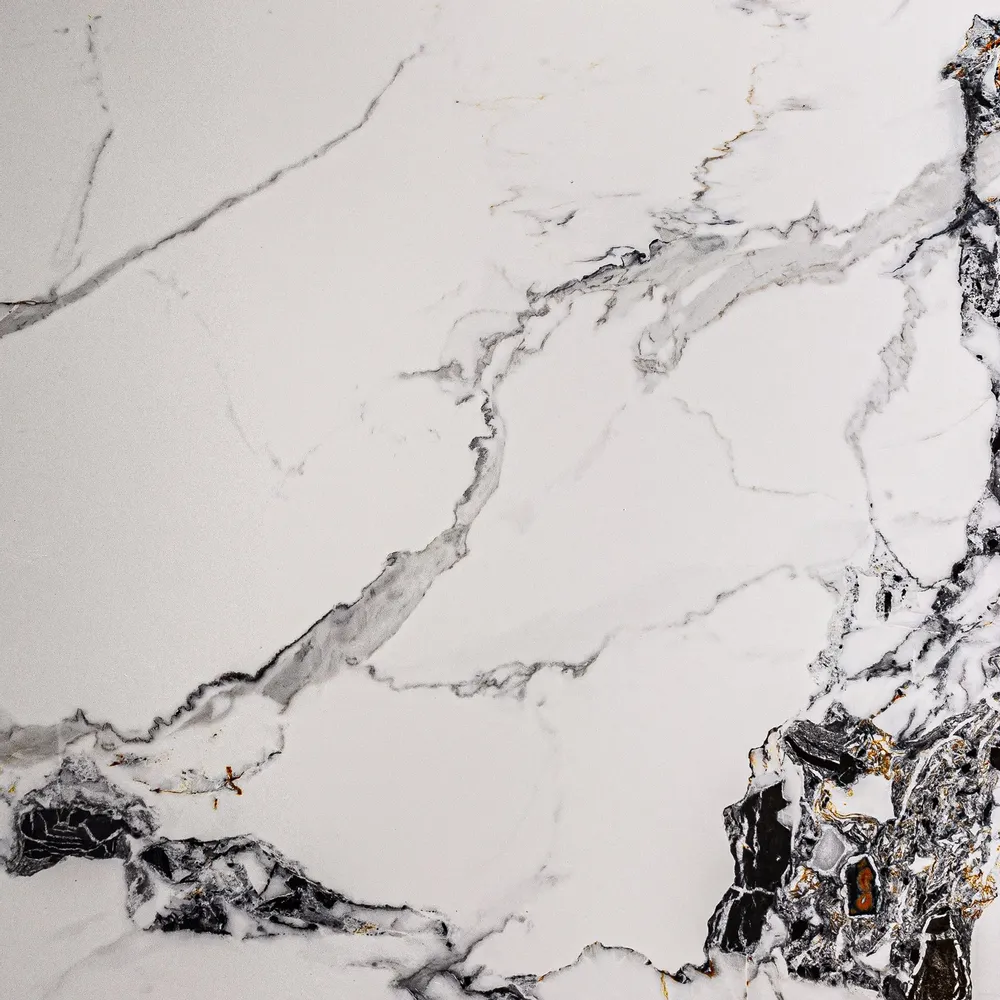 Tables Salle à Manger - Table salon en tuile de porcelaine blanc - VICAL