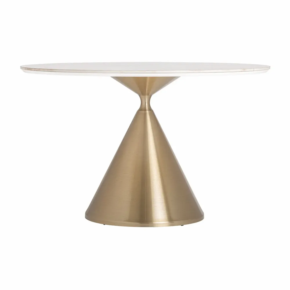 Tables Salle à Manger - Table salon en tuile de porcelaine blanc  en 120x120x75 cm - VICAL