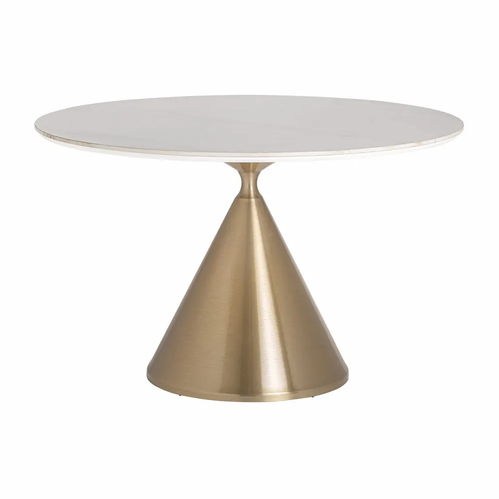 Tables Salle à Manger - Table salon en tuile de porcelaine blanc  en 120x120x75 cm - VICAL