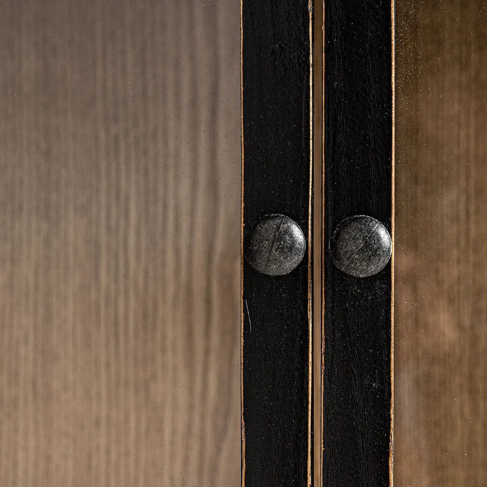 Armoires - Vitrine modulable en bois de pin recyclé noir  en 85x40x85 cm - VICAL