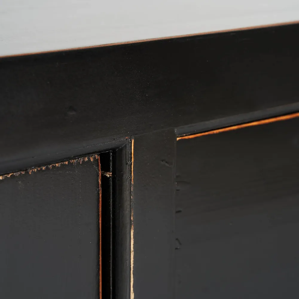 TV stands - TV cabinet in black recycled pine wood in 220x45x60 cm - VICAL