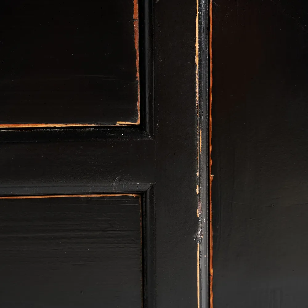 TV stands - TV cabinet in black recycled pine wood in 220x45x60 cm - VICAL