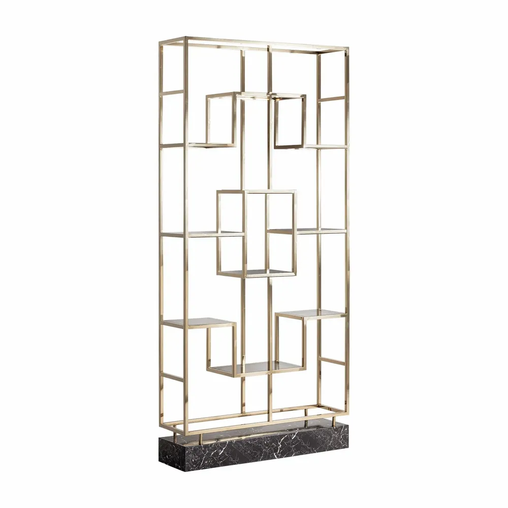 Shelves - Golden steel bookcase in 108x30x230 cm - VICAL