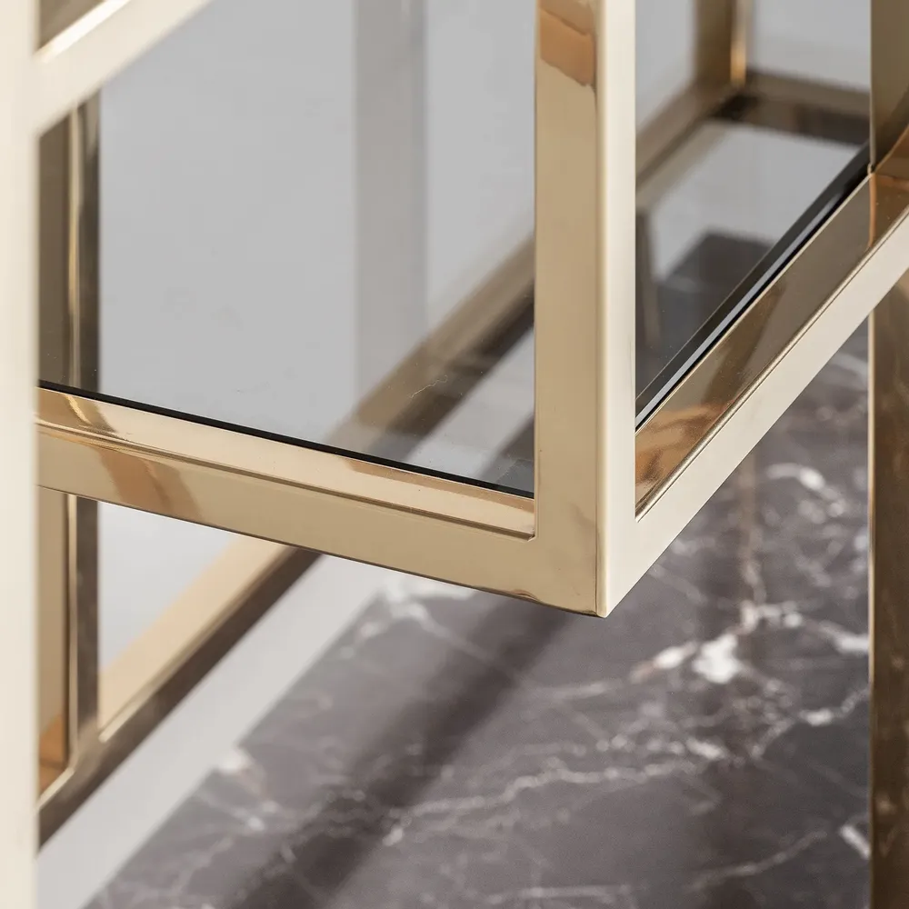 Shelves - Golden steel bookcase in 108x30x230 cm - VICAL