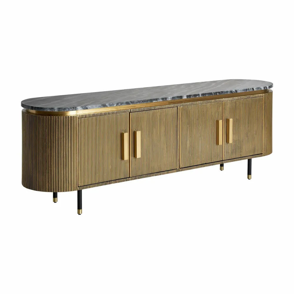 TV stands - TV cabinet in golden MDF wood in 180x41x58 cm - VICAL