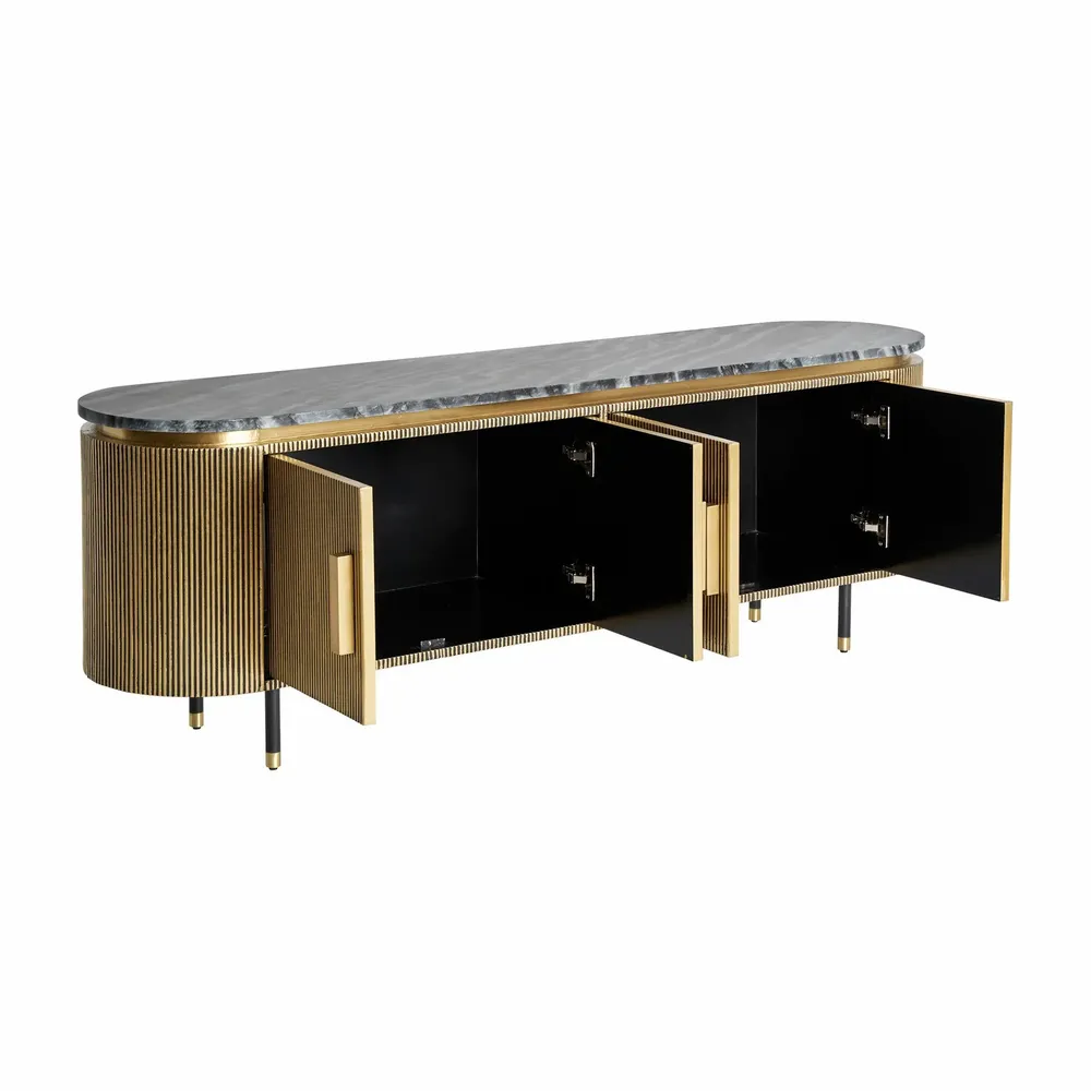 TV stands - TV cabinet in golden MDF wood in 180x41x58 cm - VICAL