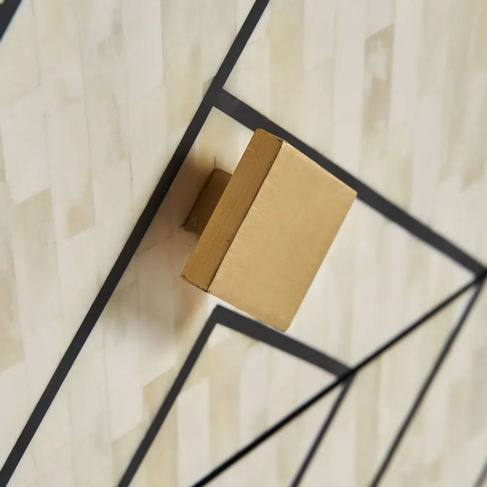 TV stands - Black MDF wooden TV cabinet in 180x40x55 cm - VICAL