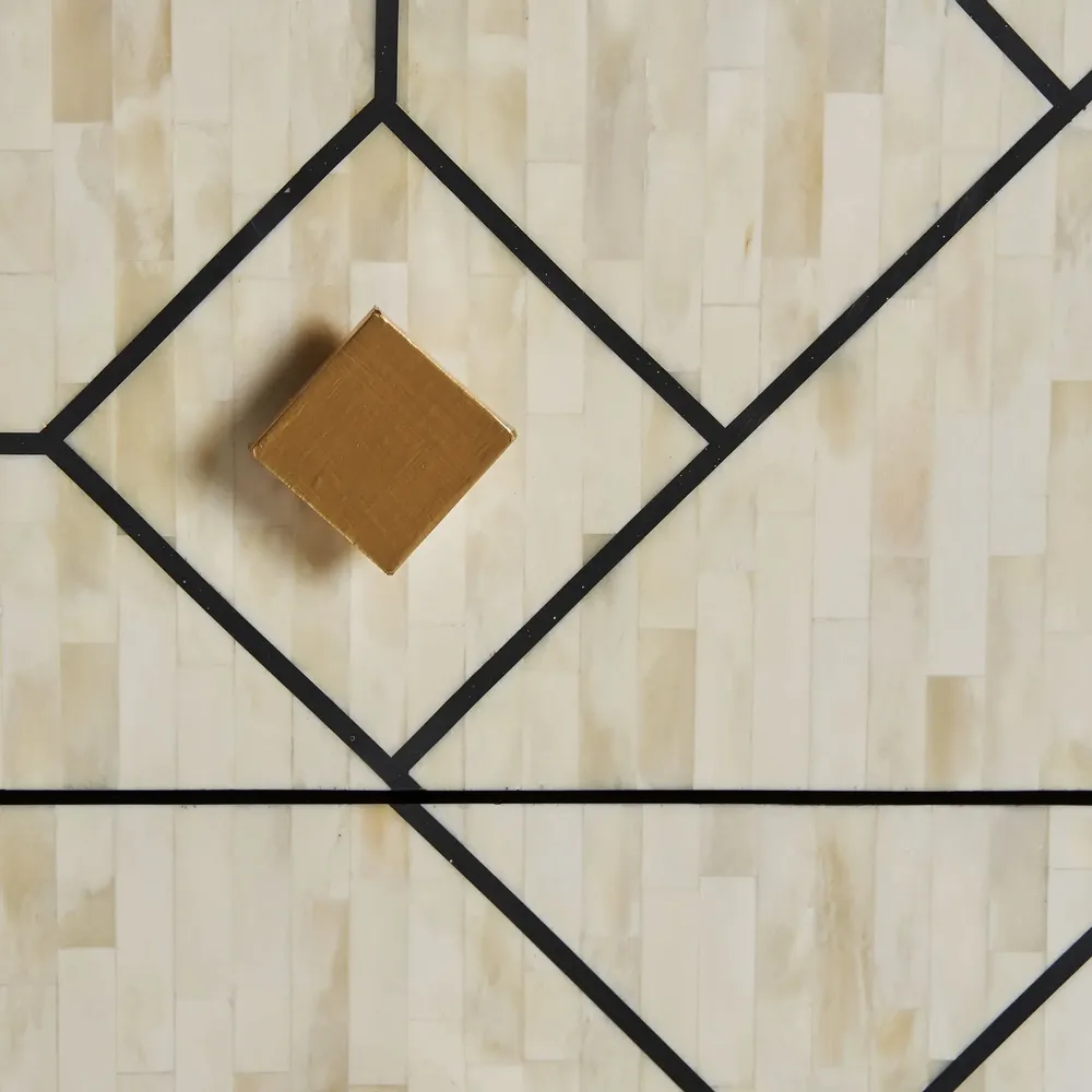 Chests of drawers - Black MDF wooden chest of drawers in 90x42x77 cm - VICAL