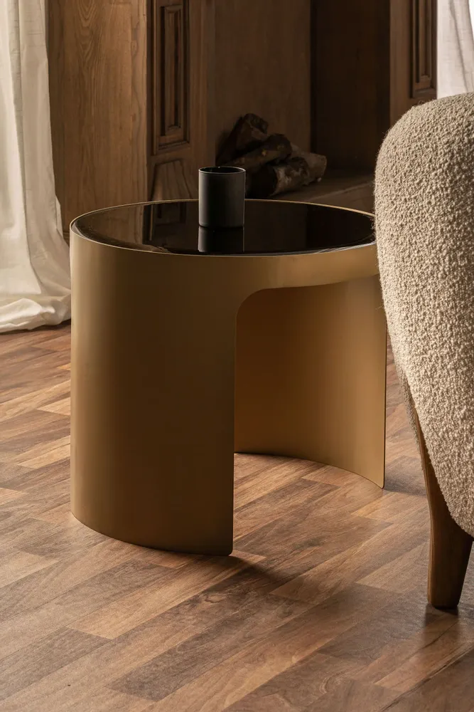 Coffee tables - Golden iron coffee table in 55x55x42 cm - VICAL