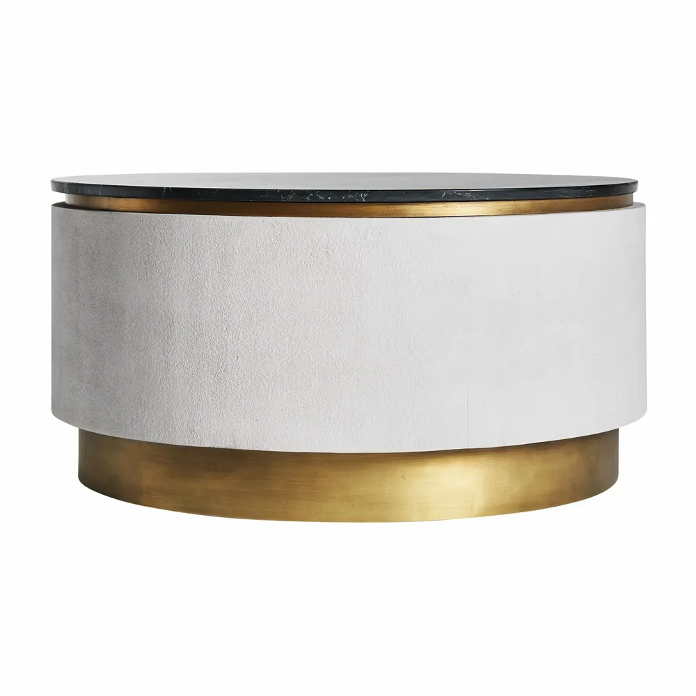 Tables basses - Table basse en fer blanc  en 90x90x46 cm - VICAL