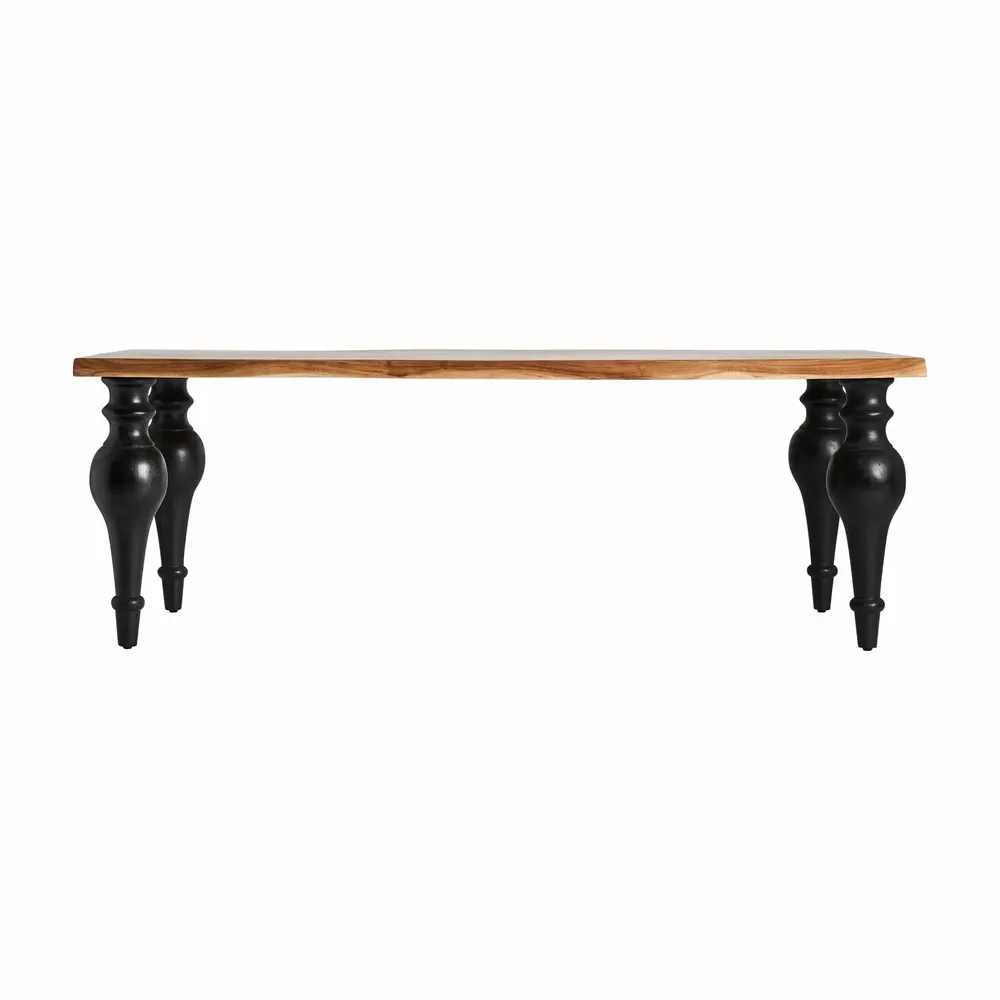 Tables Salle à Manger - Table salon en bois d´acacia noir  en 220x98x78 cm - VICAL