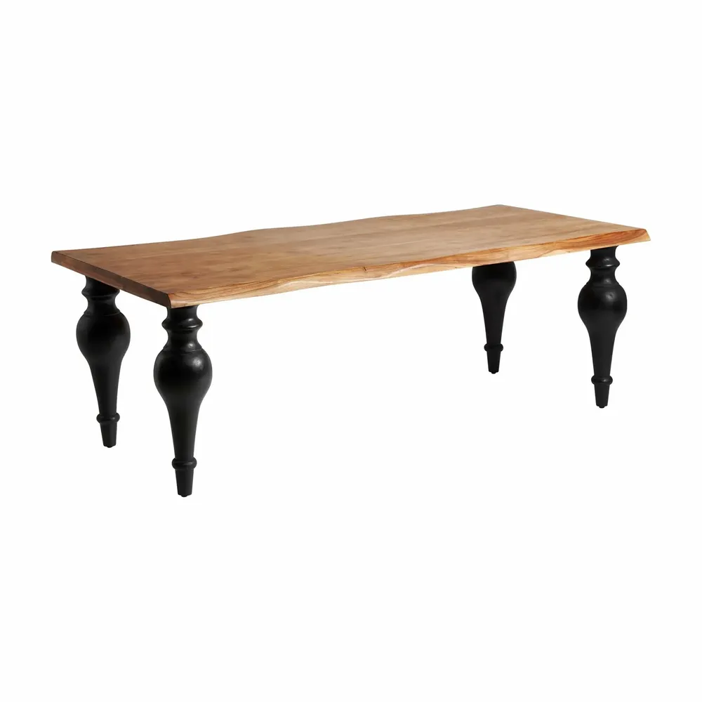 Tables Salle à Manger - Table salon en bois d´acacia noir  en 220x98x78 cm - VICAL