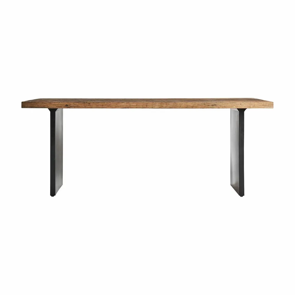 Dining Tables - Living room table in black shorea wood in 200x100x76 cm - VICAL