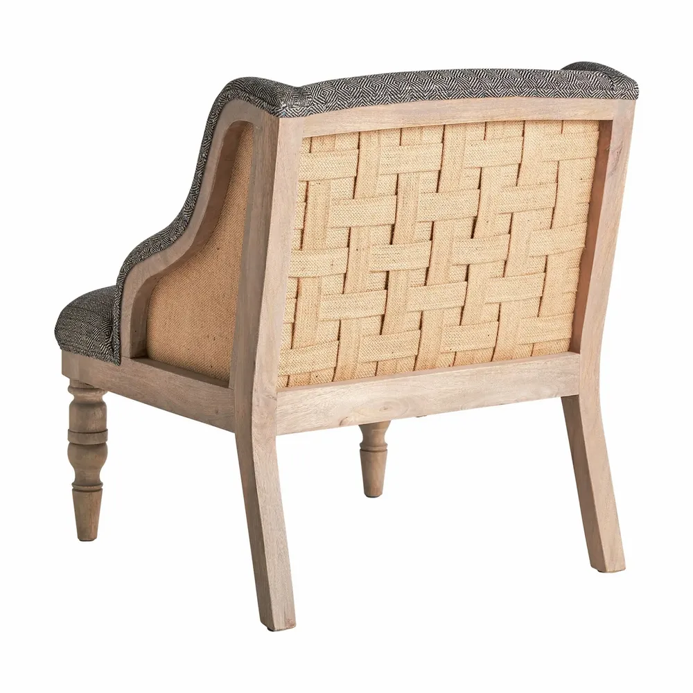 Fauteuils - Fauteuil en bois de mangue gris  en 64x63x75 cm - VICAL