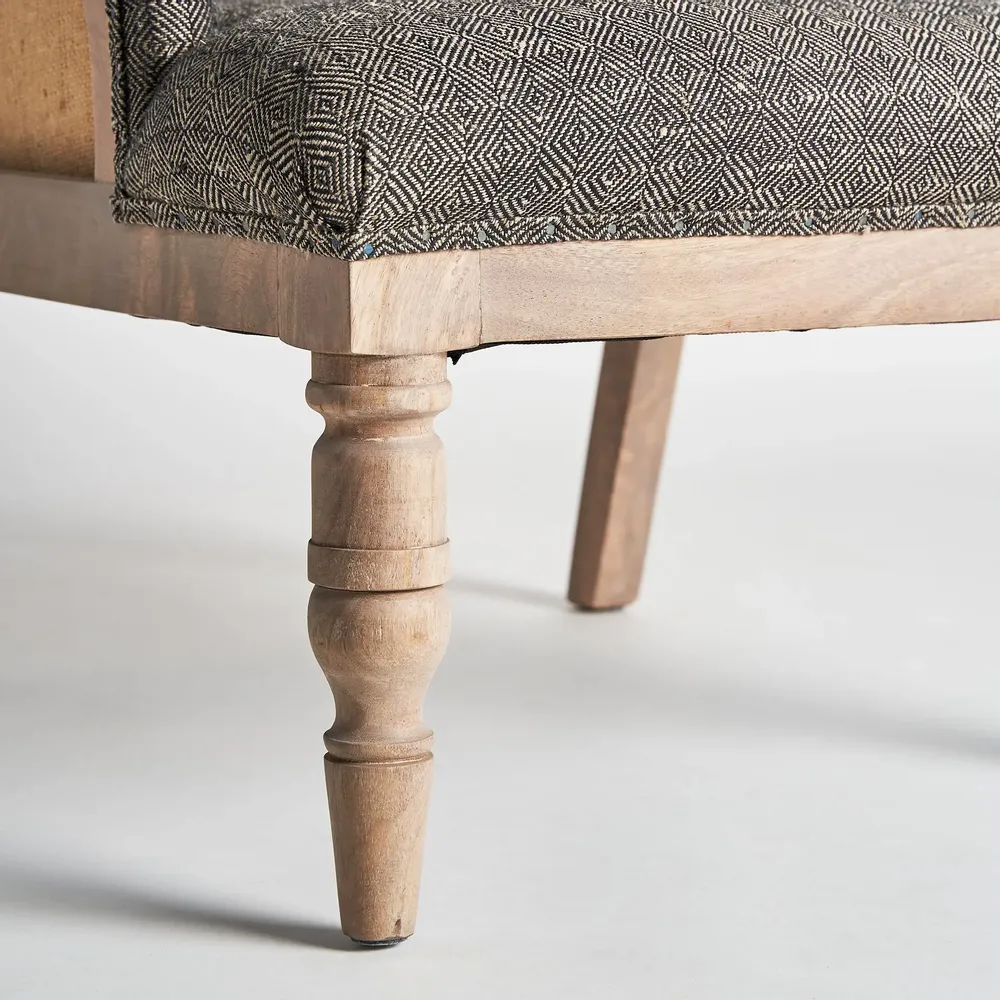 Fauteuils - Fauteuil en bois de mangue gris  en 64x63x75 cm - VICAL