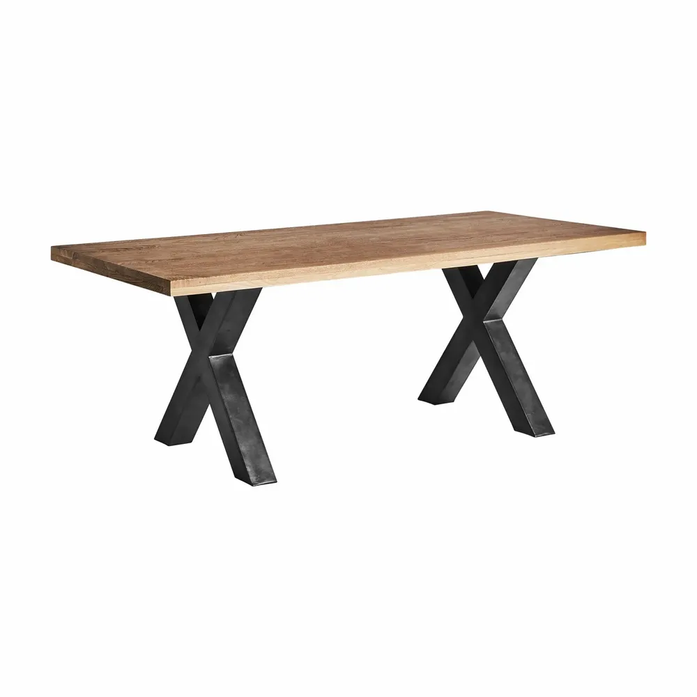 Dining Tables - Black mango wood living room table in 200x95x77 cm - VICAL