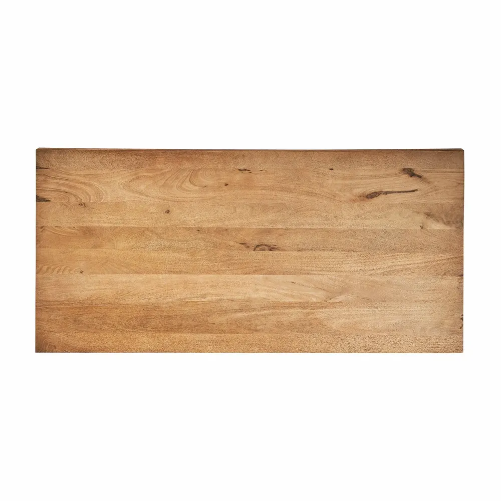 Dining Tables - Black mango wood living room table in 200x95x77 cm - VICAL