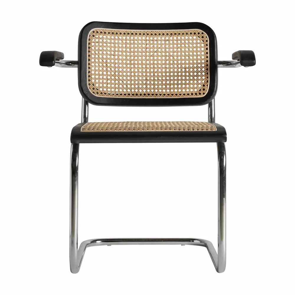 Chairs - Armchair in black elm wood in 64x66x79 cm - VICAL