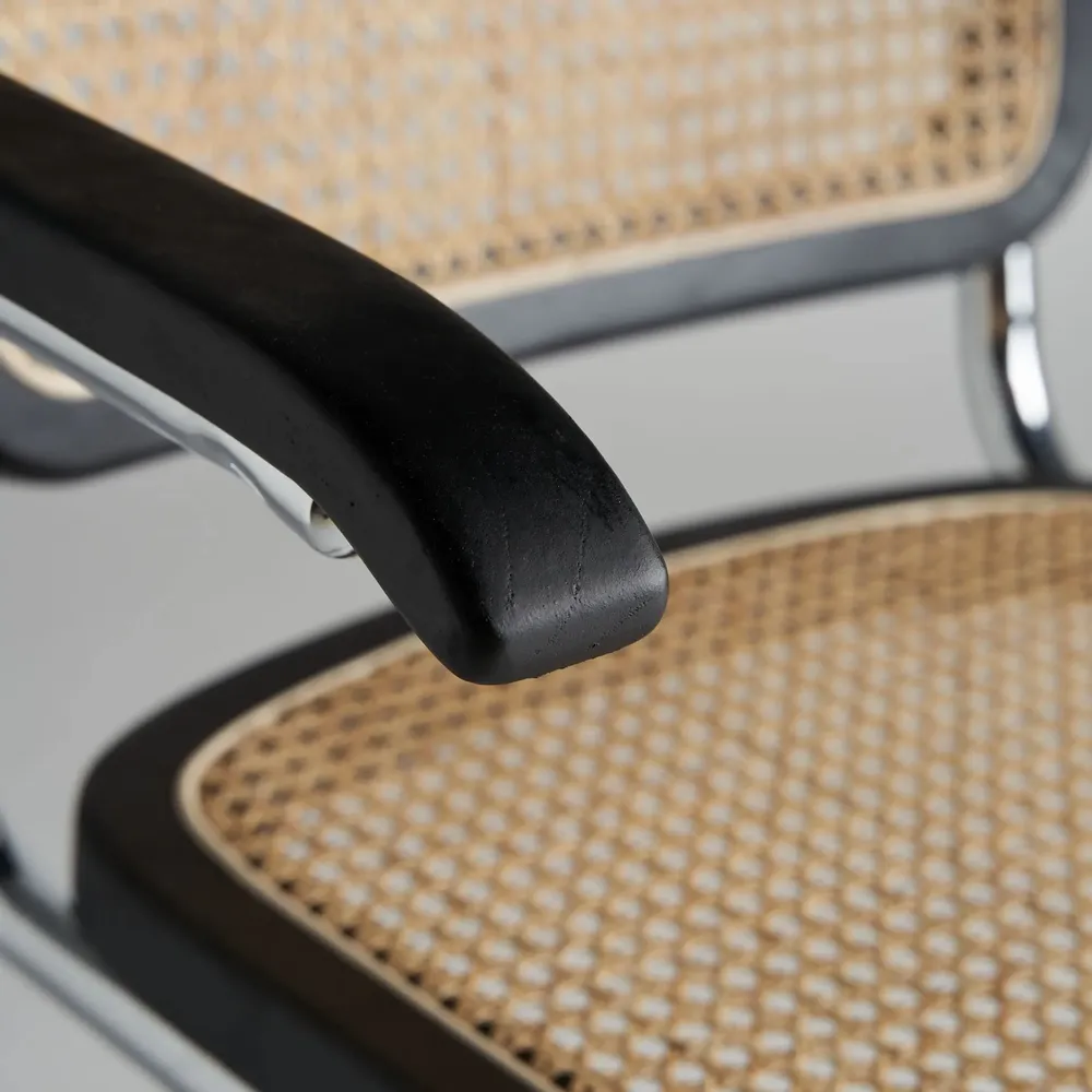 Chairs - Armchair in black elm wood in 64x66x79 cm - VICAL